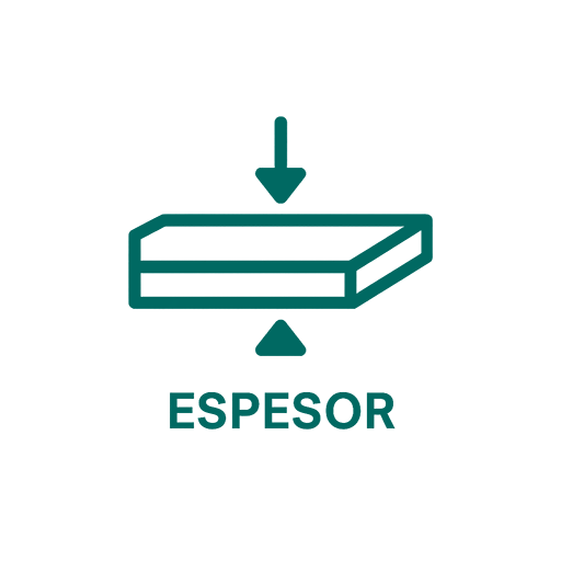 Icono ilustrando los distintos espesores de planchas de Zinc Alum ofrecidos por Construcciones Ferj.