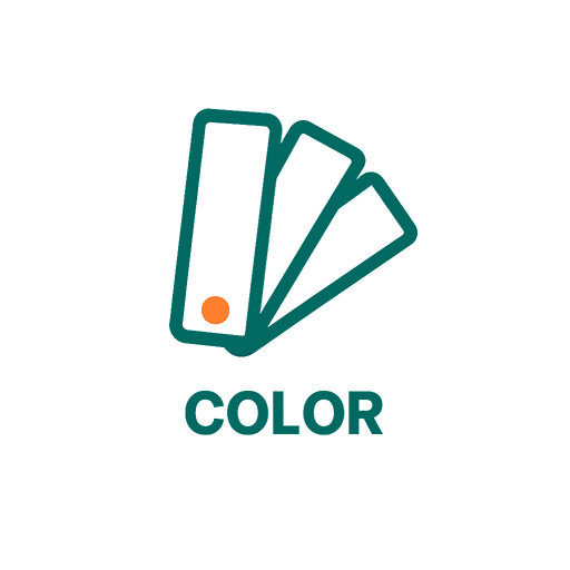 Icono con muestra de colores disponibles para planchas Zinc Alum: rojo, verde, blanco, azul y más.