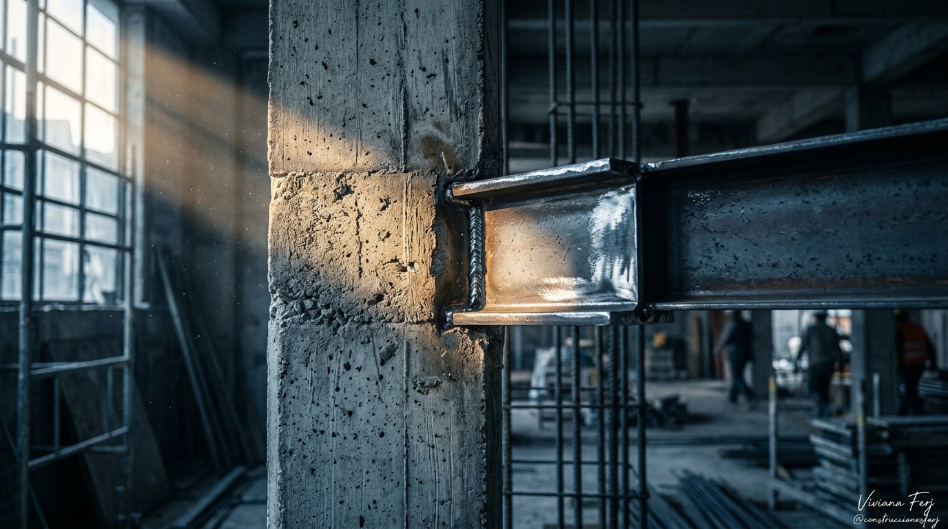 Estructura de concreto armado y perfiles metálicos
